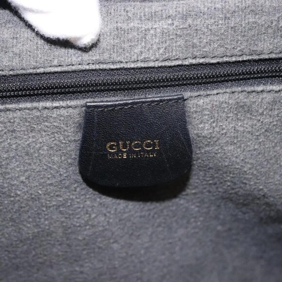 GUCCI Bamboo Backpack Leather Black Gold main image 12
